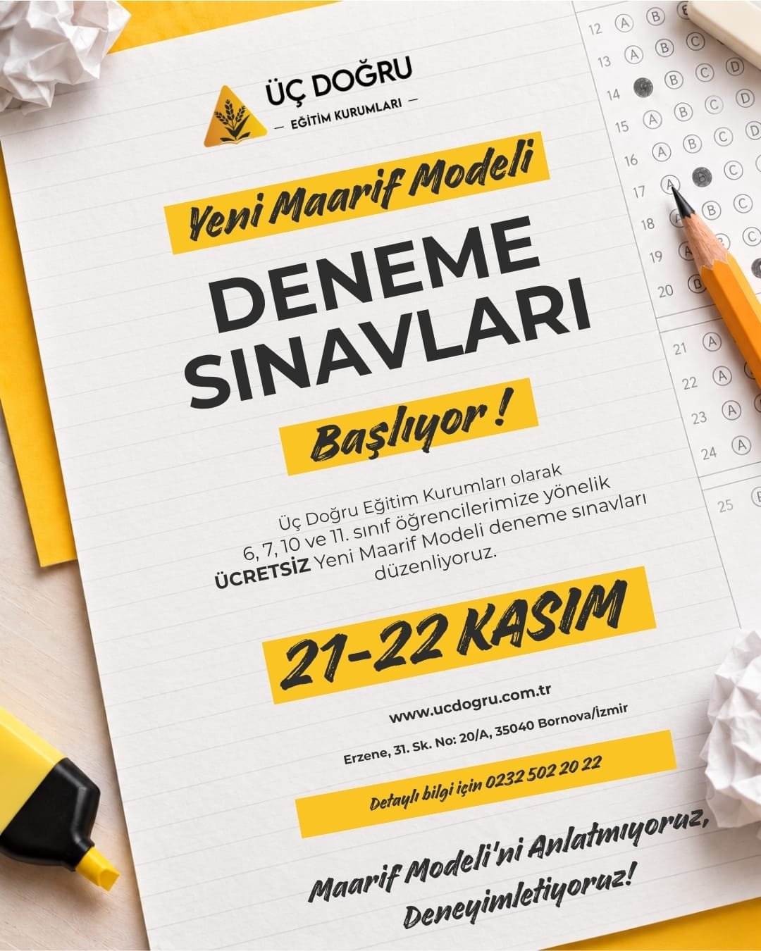 Ücretsiz Deneme Sınavı Başvuru Formu